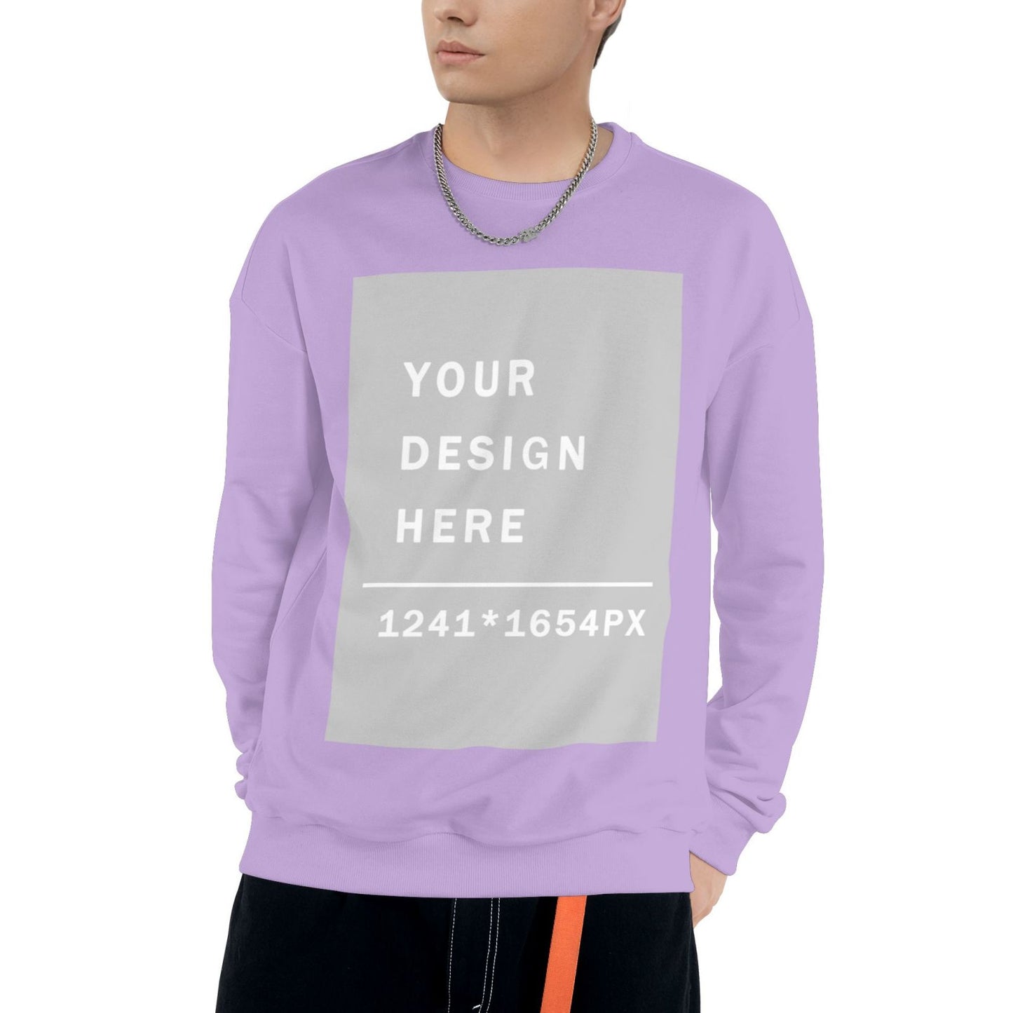 Custom Men's Cotton Crew-neck Hoodie