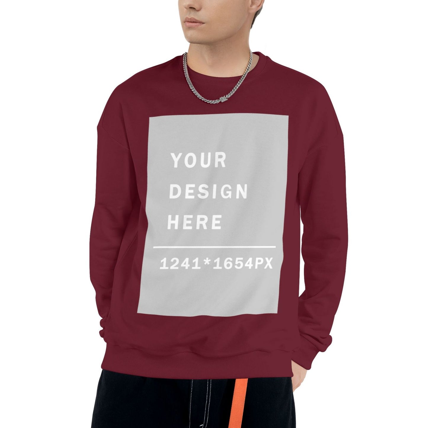 Custom Men's Cotton Crew-neck Hoodie