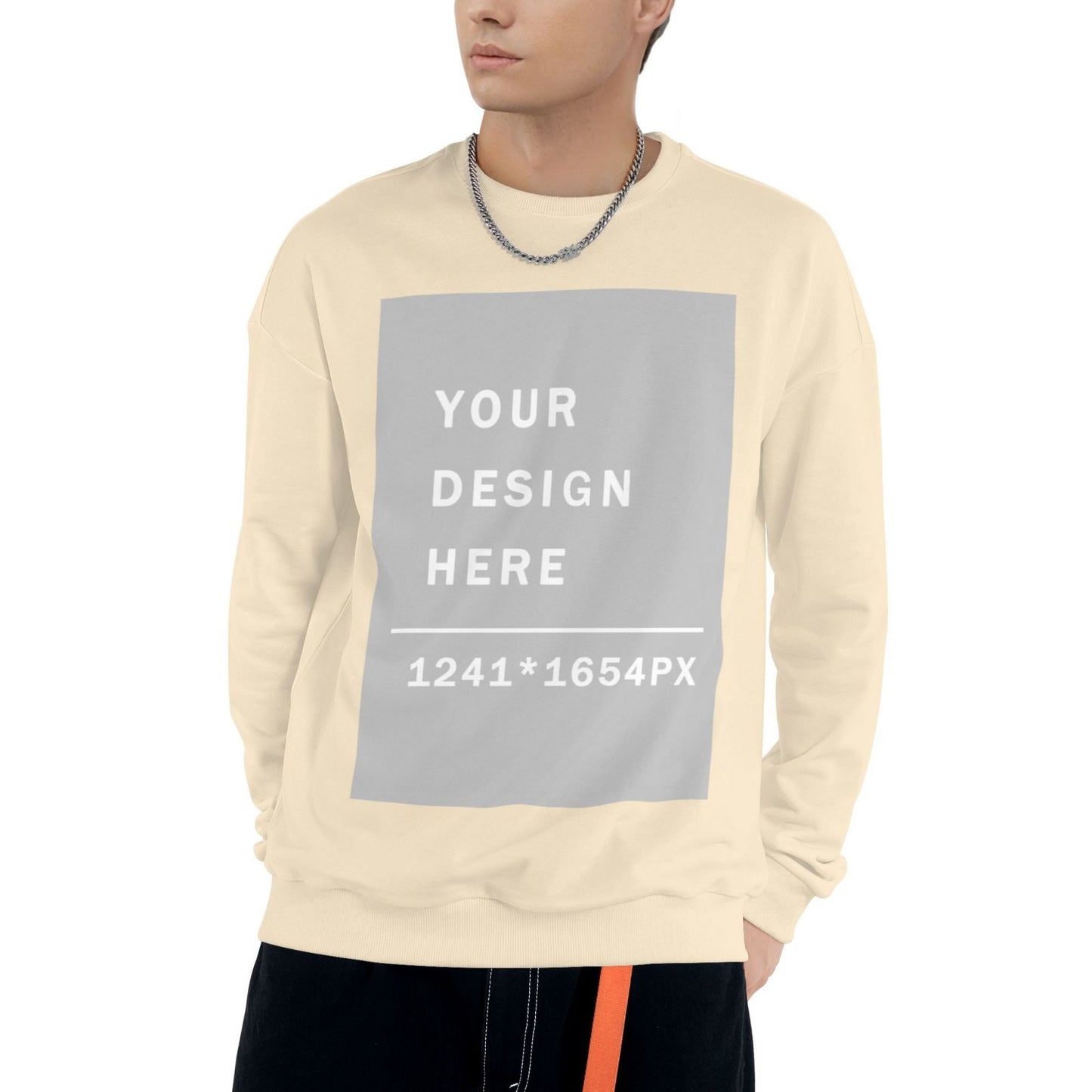 Custom Men's Cotton Crew-neck Hoodie