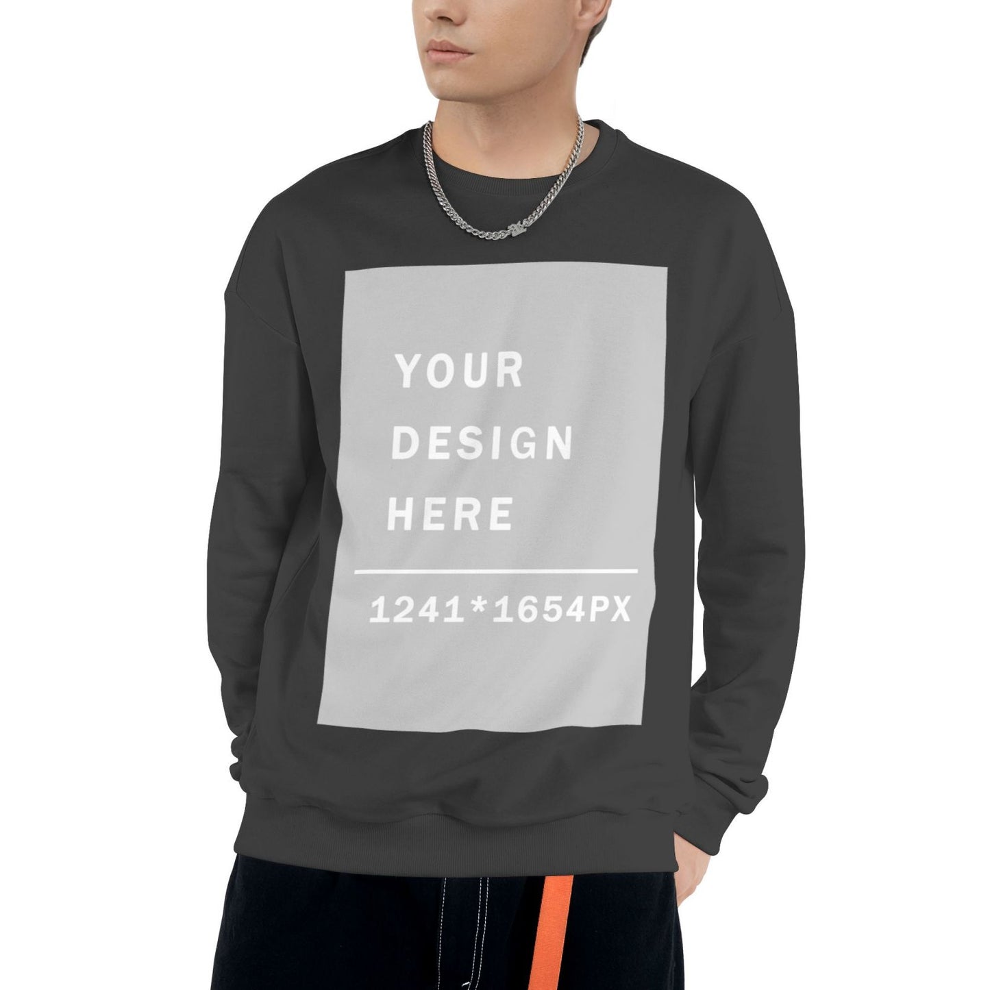 Custom Men's Cotton Crew-neck Hoodie