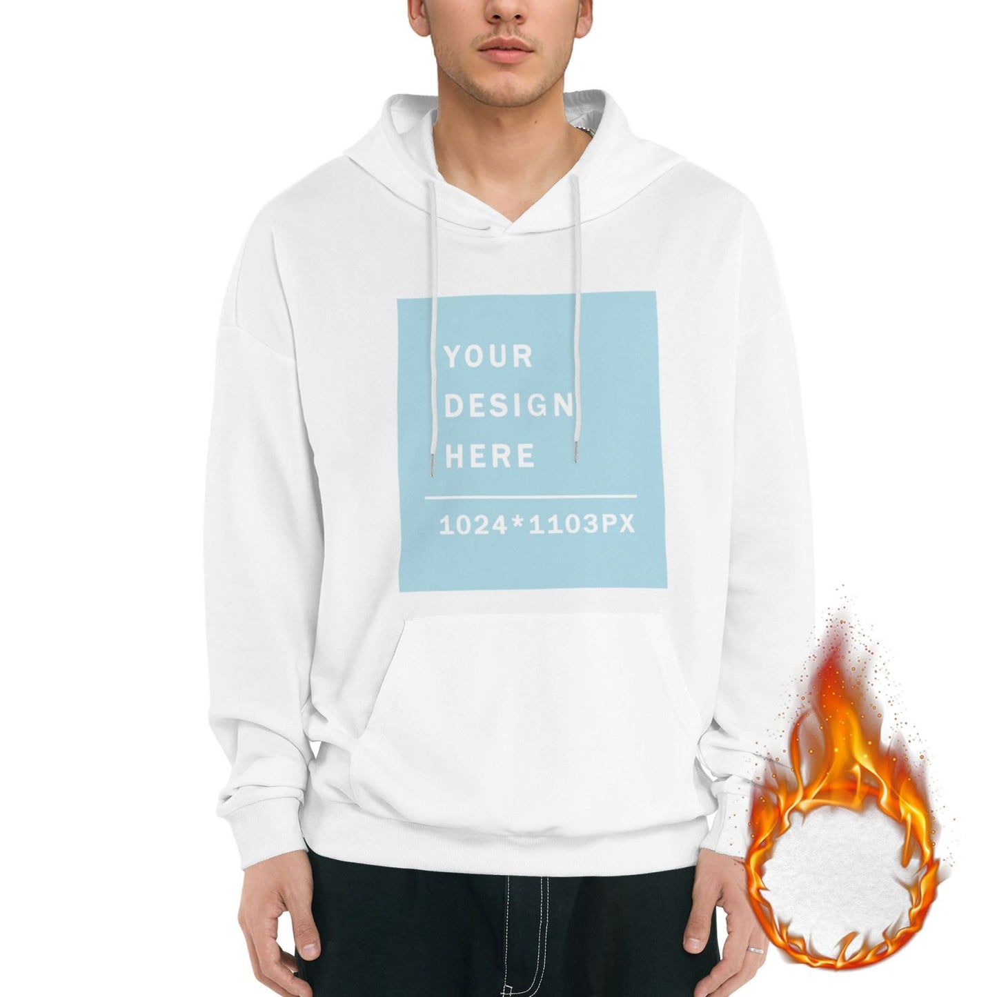 Custom Men's winter fleece hoodie