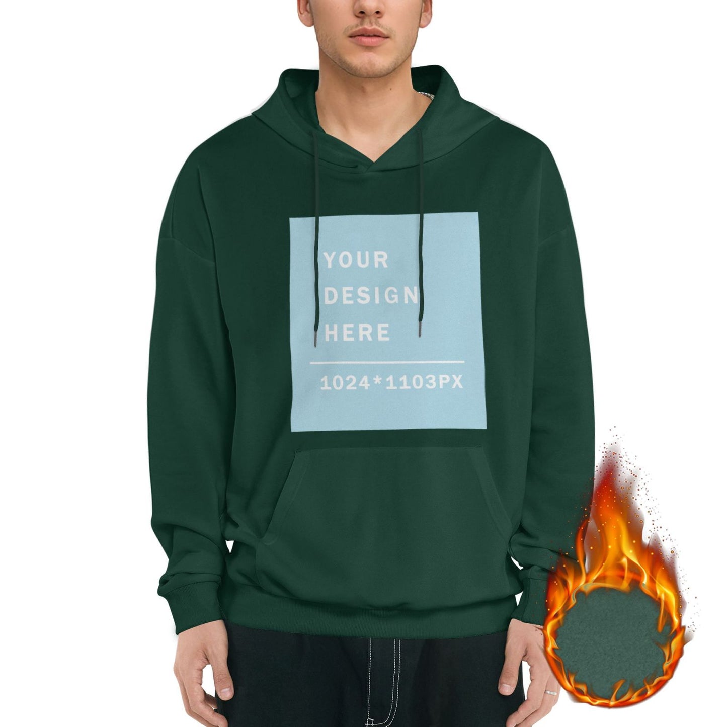 Custom Men's winter fleece hoodie