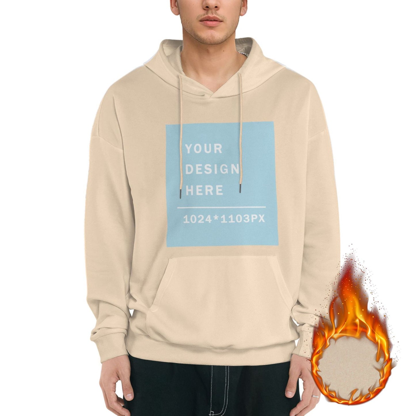 Custom Men's winter fleece hoodie