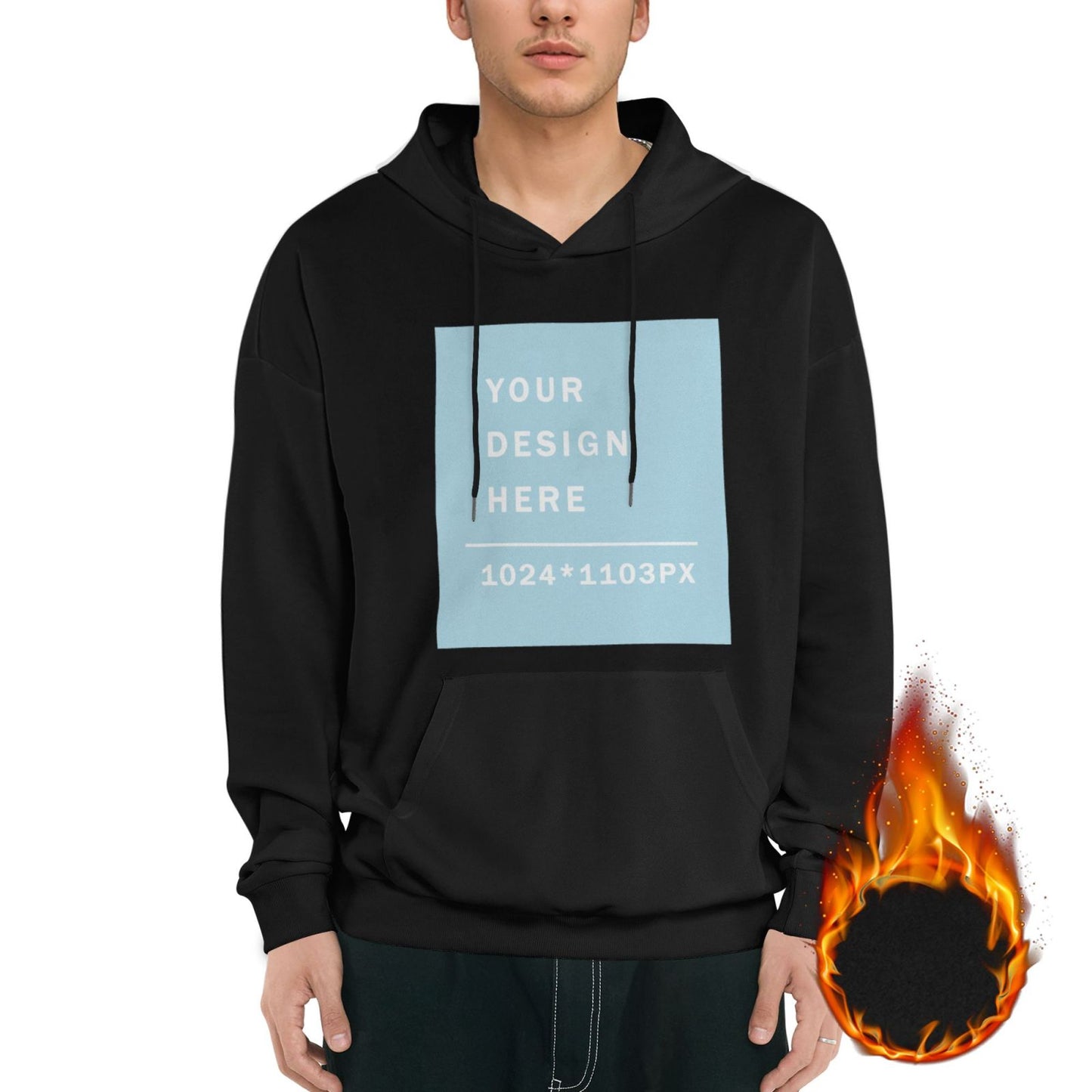 Custom Men's winter fleece hoodie