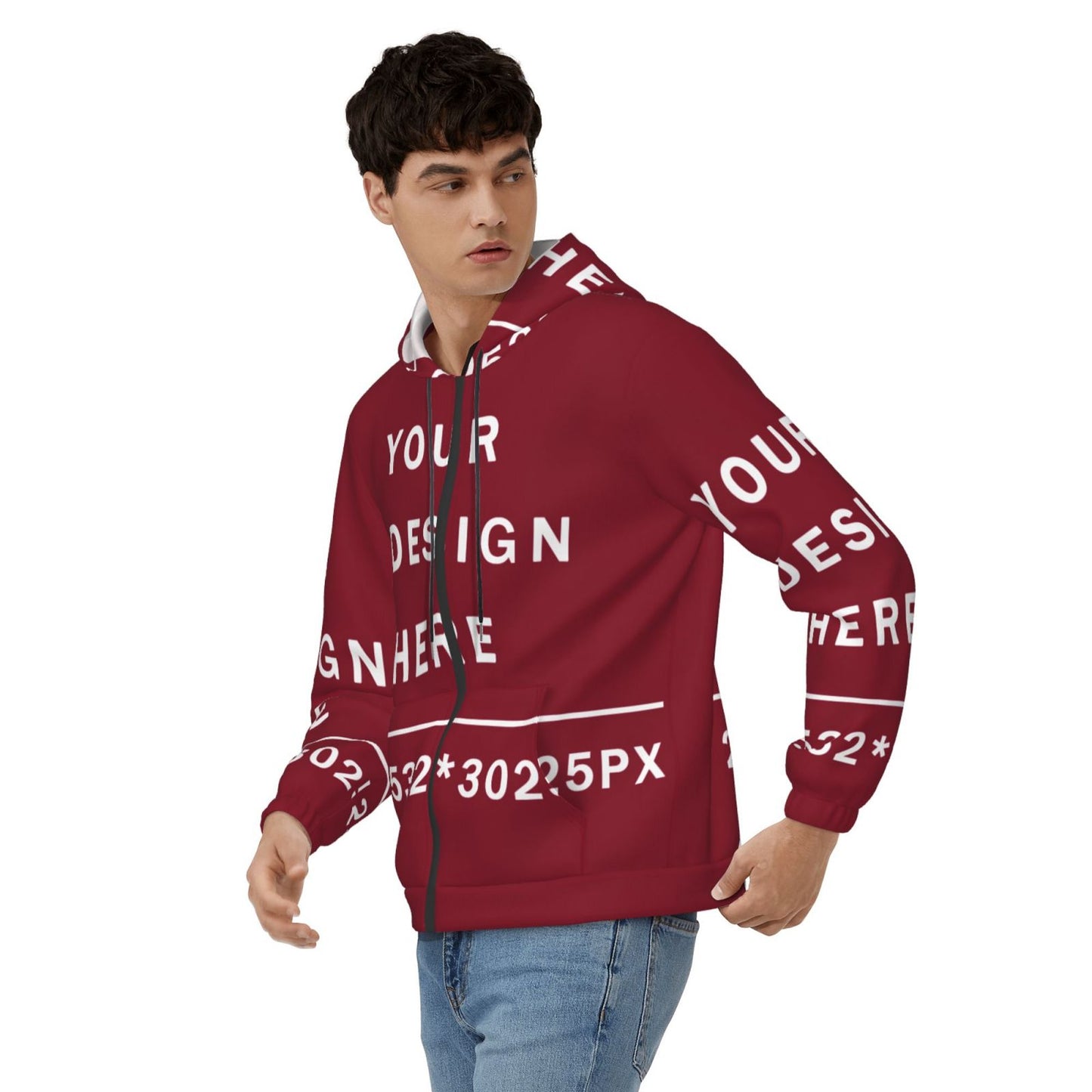 Custom Men's zip-up cardigan hoodie(Full printed)