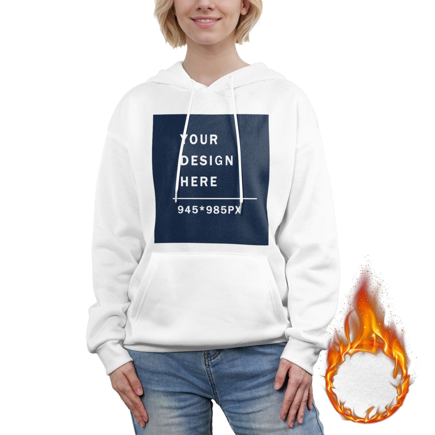 Custom Women's winter fleece hoodie