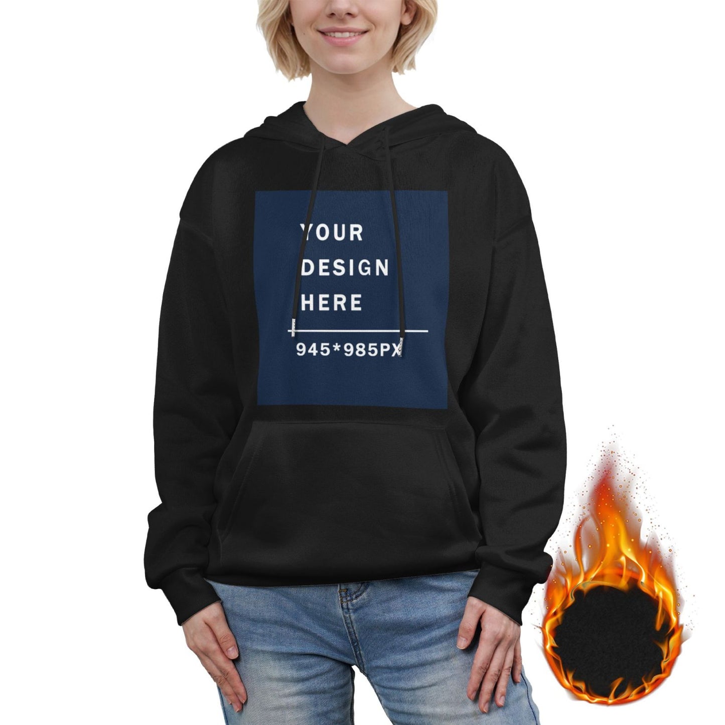 Custom Women's winter fleece hoodie