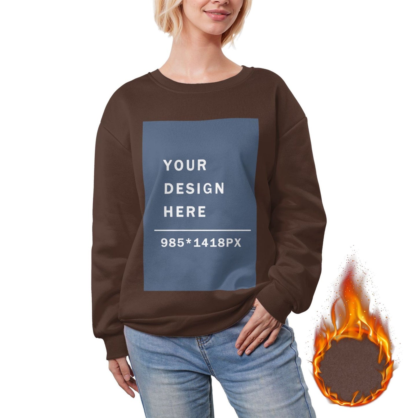 Custom Women's Fleece Crew-neck Hoodie