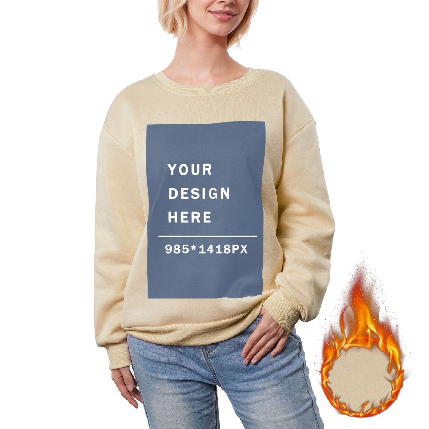 Custom Women's Fleece Crew-neck Hoodie