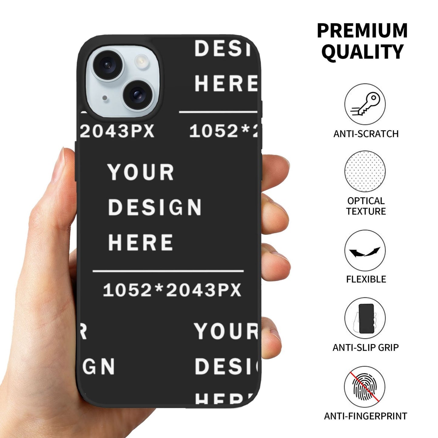 Customized iphone PC case For 15 iPhone (Two cameras)