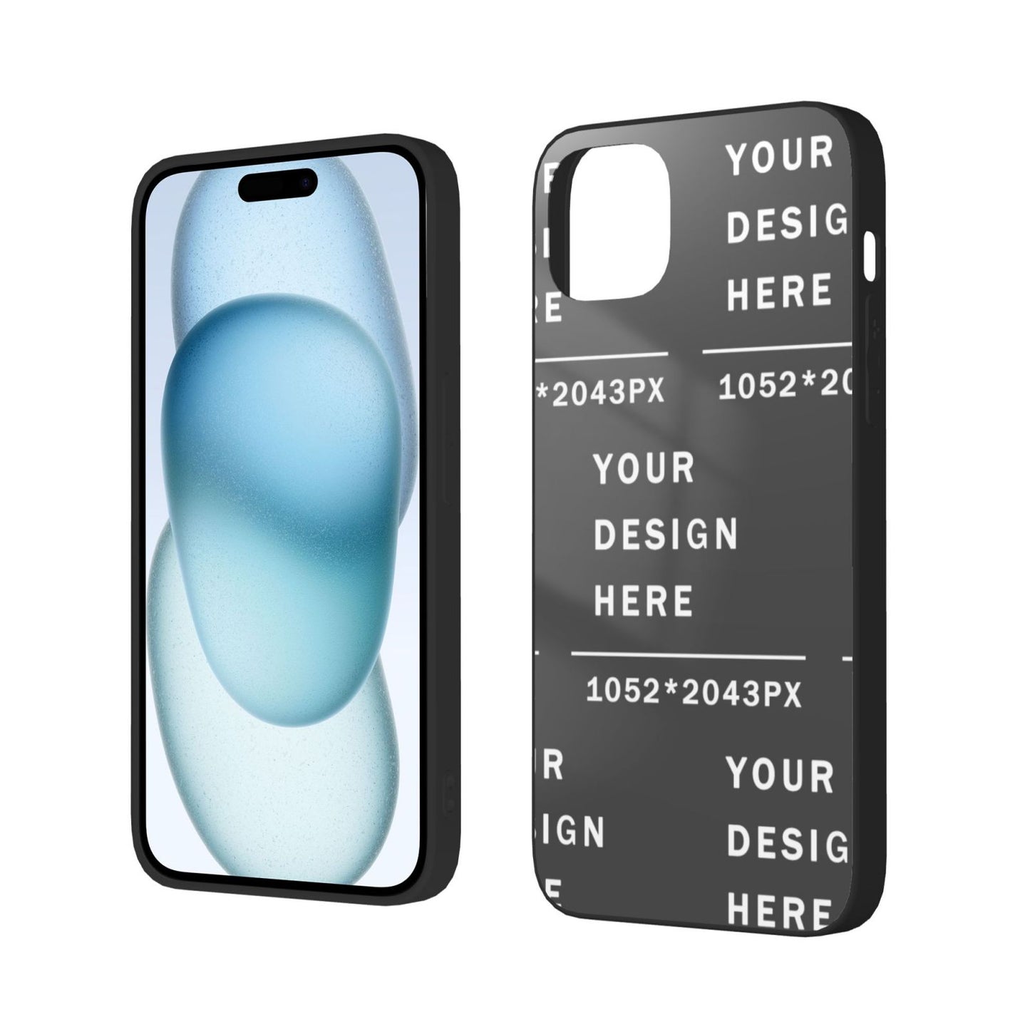 Customized  Iphone 15 Soft Glass Case(Two cameras)