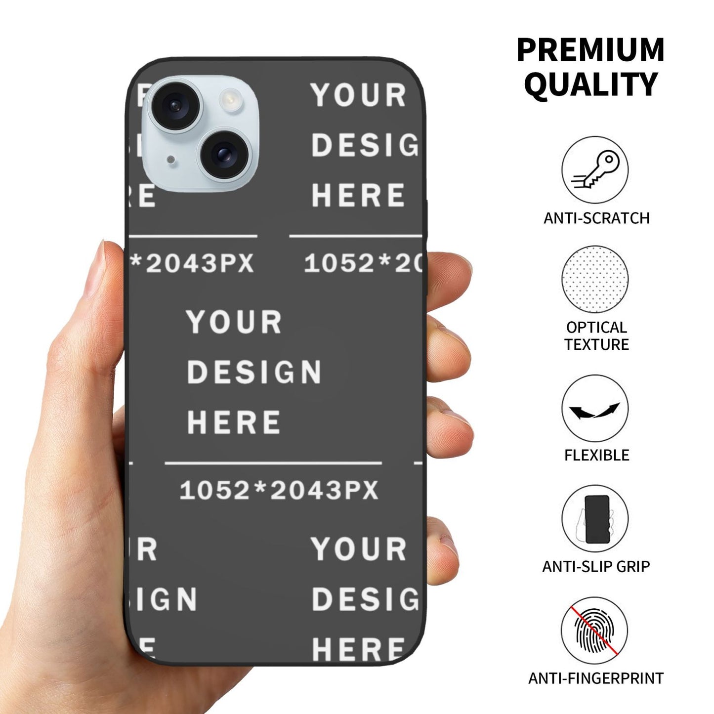 Customized  Iphone 15 Soft Glass Case(Two cameras)