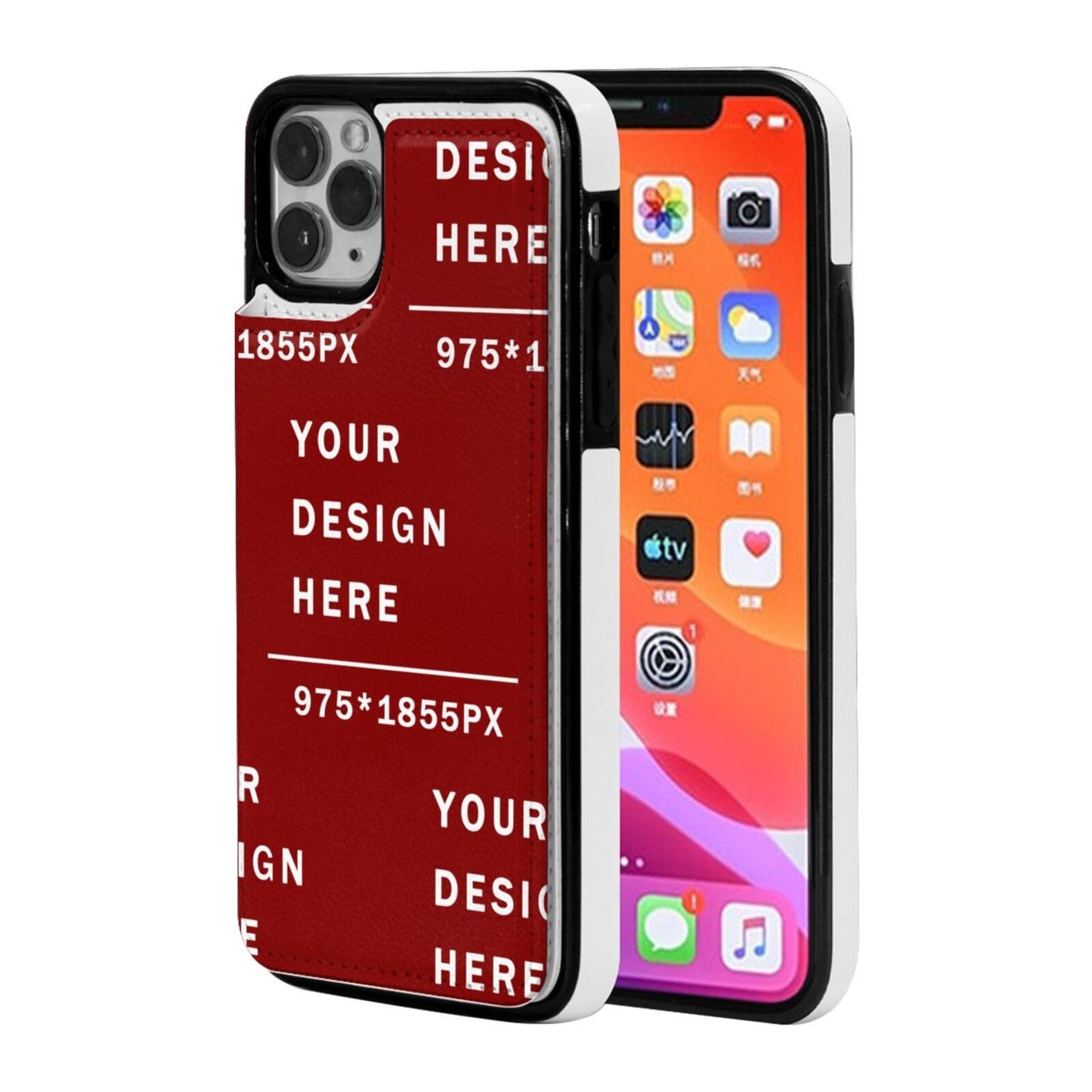 Customized iphone 11  Leather buckle case