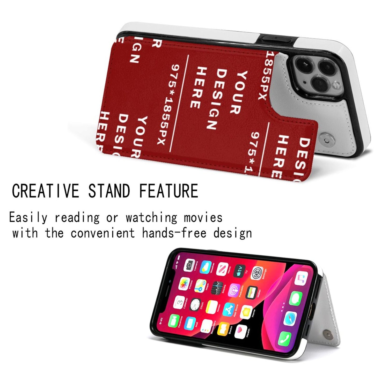 Customized iphone 11  Leather buckle case