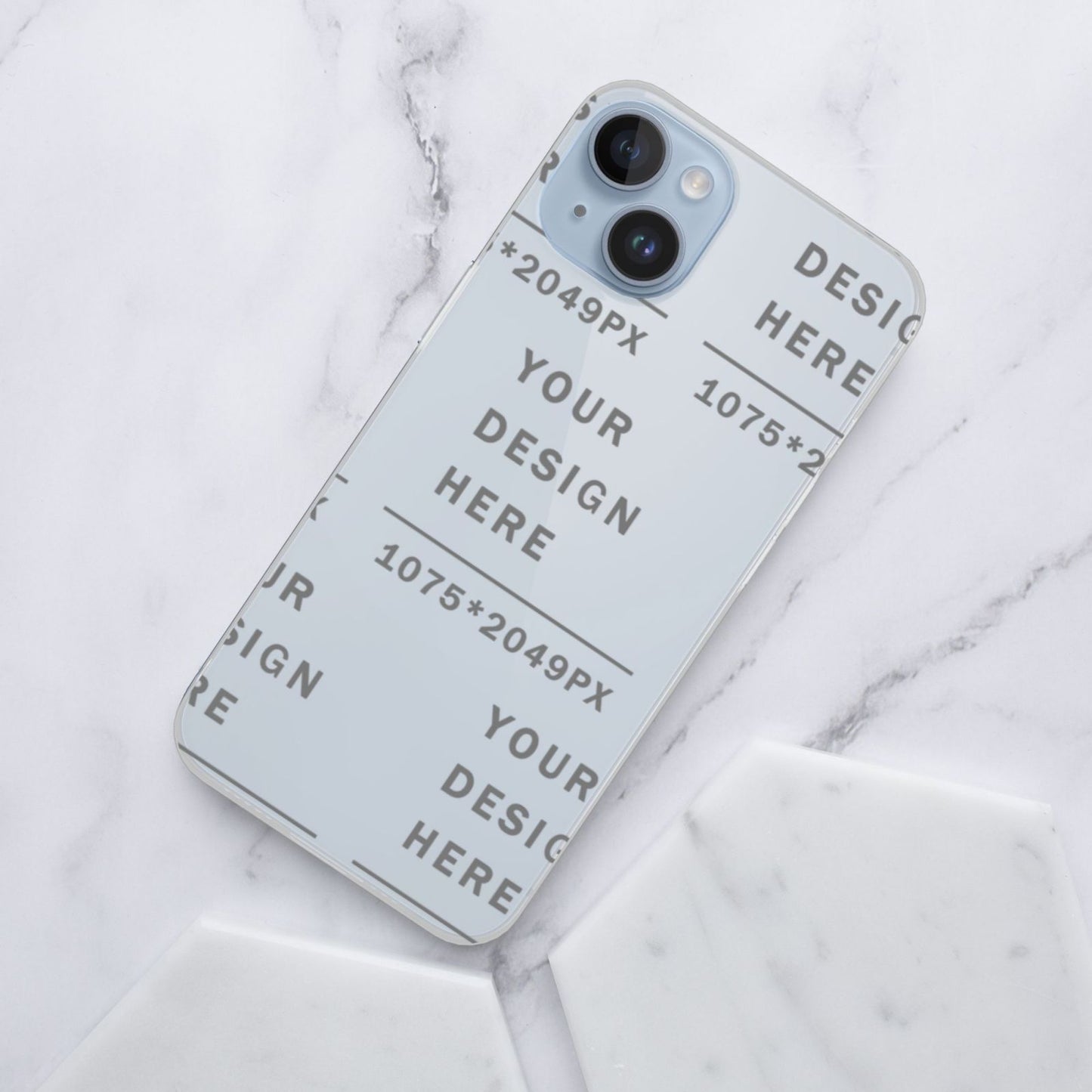 Customized  Iphone 14  Transparent Case (Two cameras)