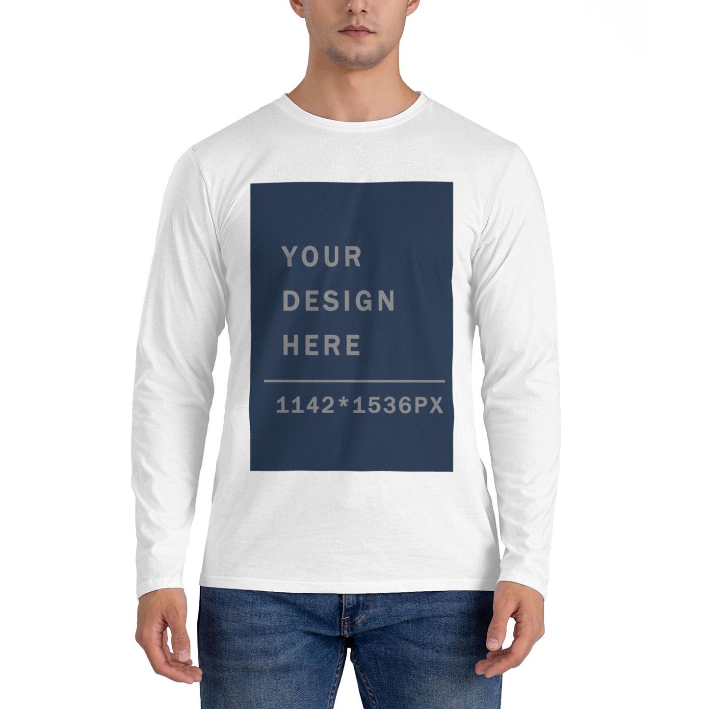 Custom Men's Crew Neck Long Sleeve T-shirt