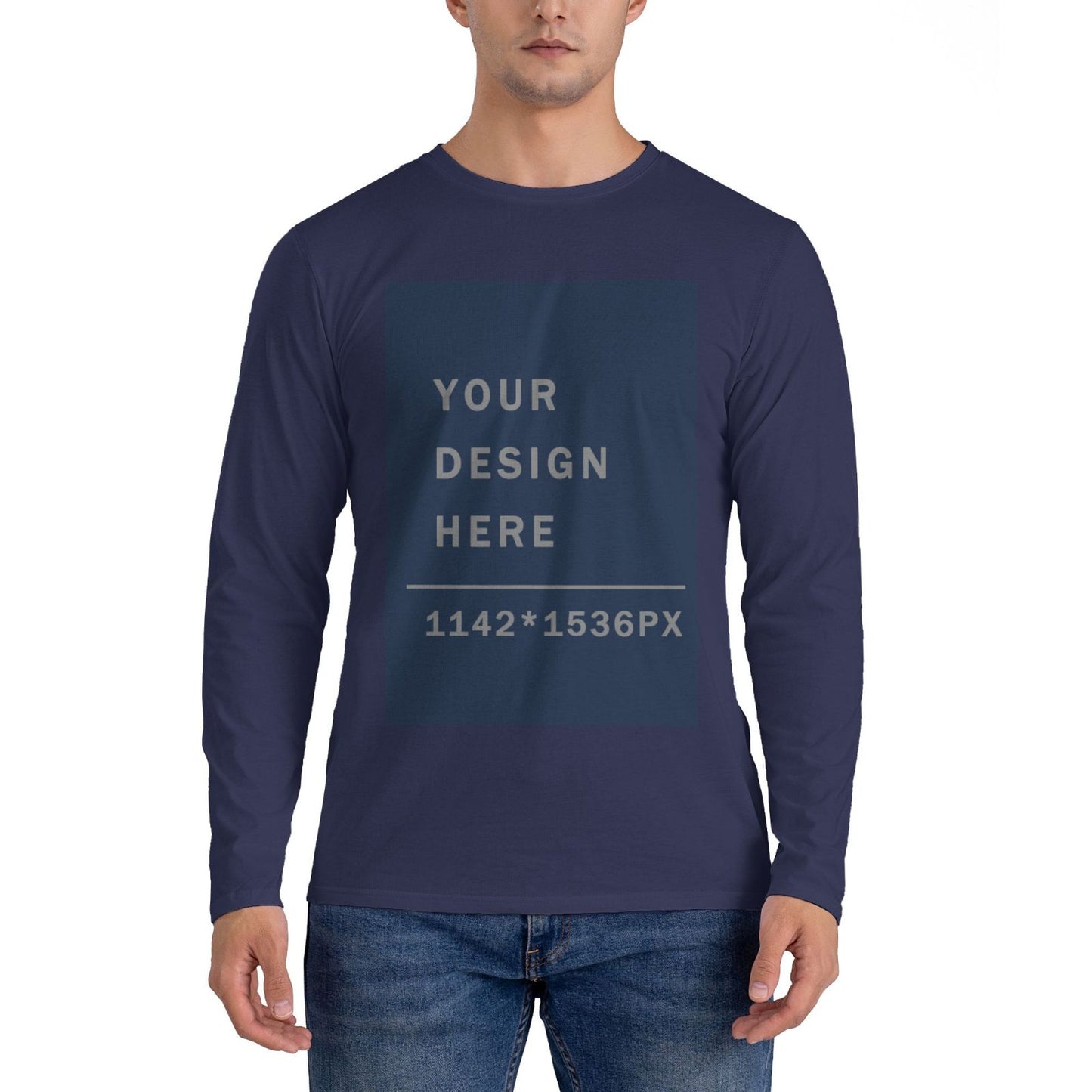 Custom Men's Crew Neck Long Sleeve T-shirt