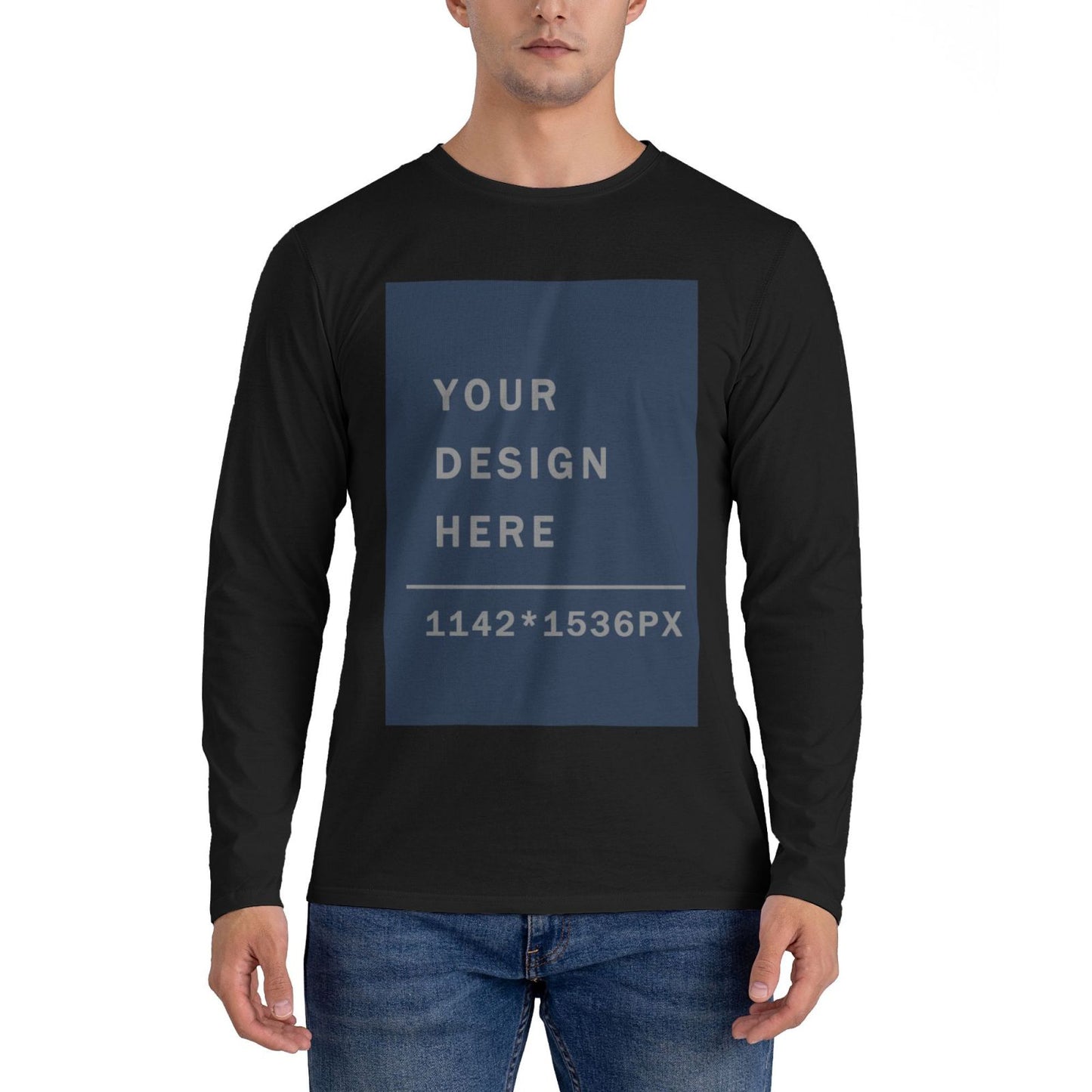 Custom Men's Crew Neck Long Sleeve T-shirt