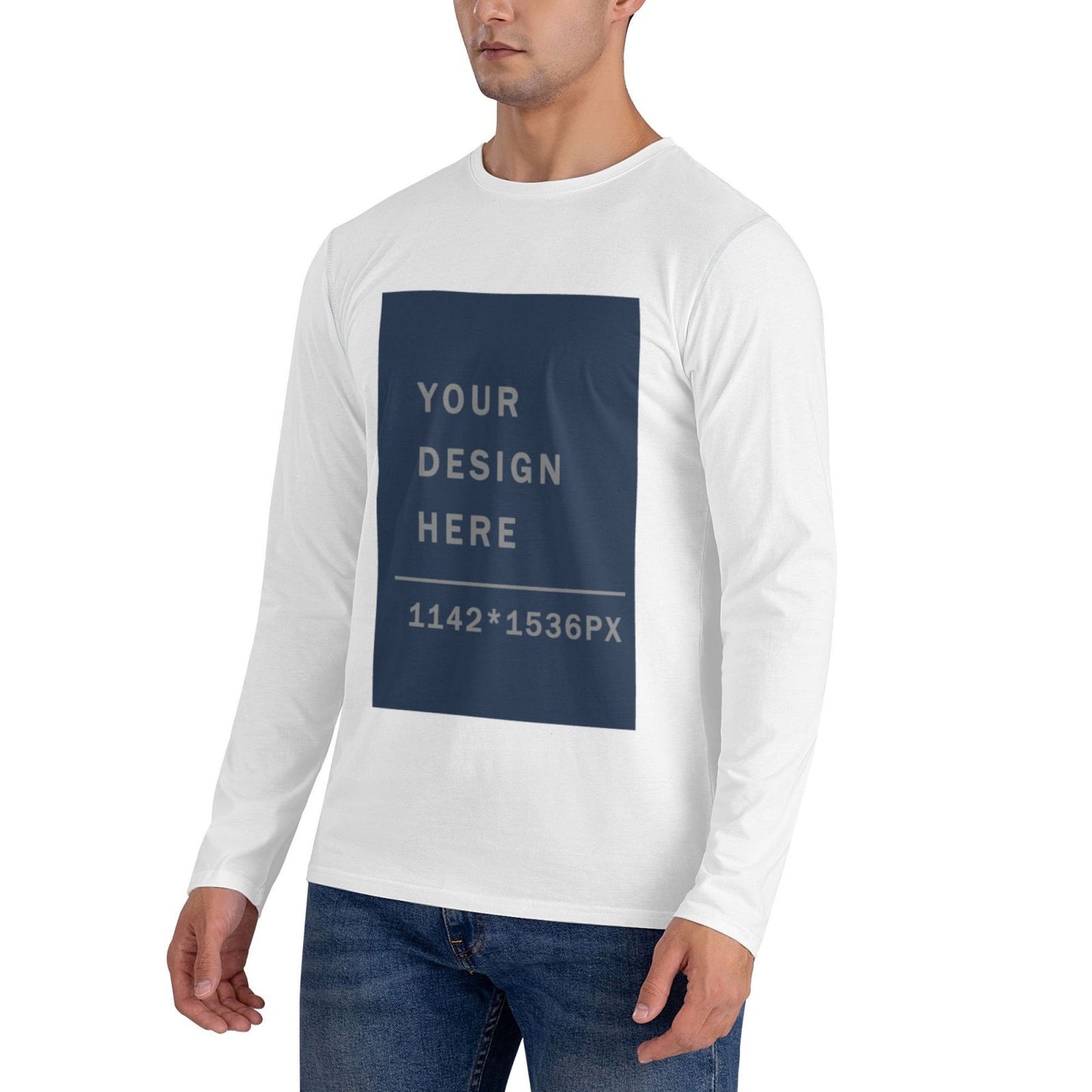 Custom Men's Crew Neck Long Sleeve T-shirt