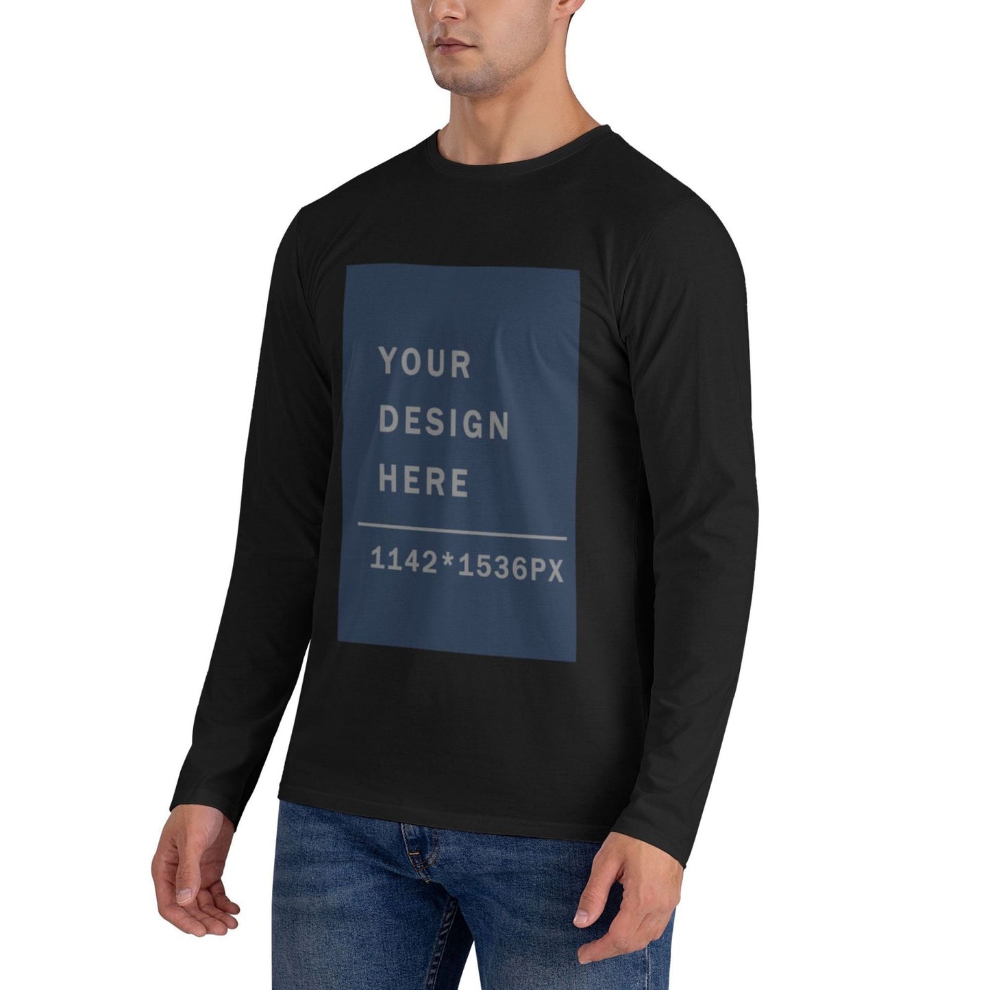 Custom Men's Crew Neck Long Sleeve T-shirt