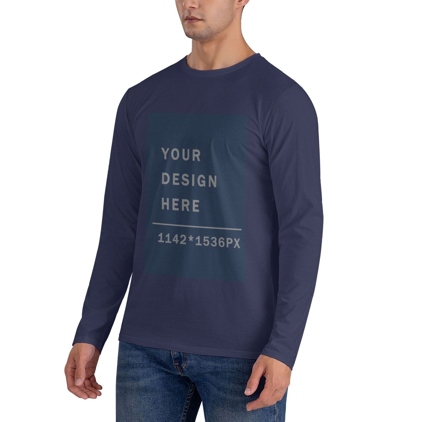 Custom Men's Crew Neck Long Sleeve T-shirt