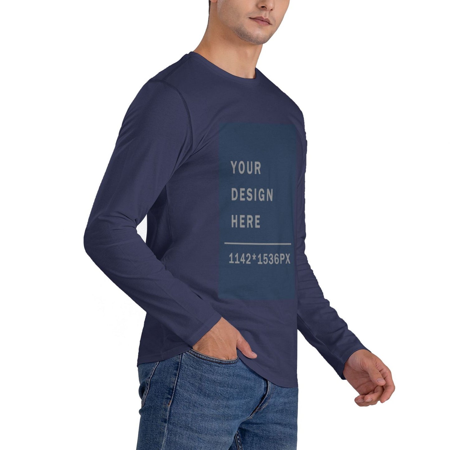 Custom Men's Crew Neck Long Sleeve T-shirt