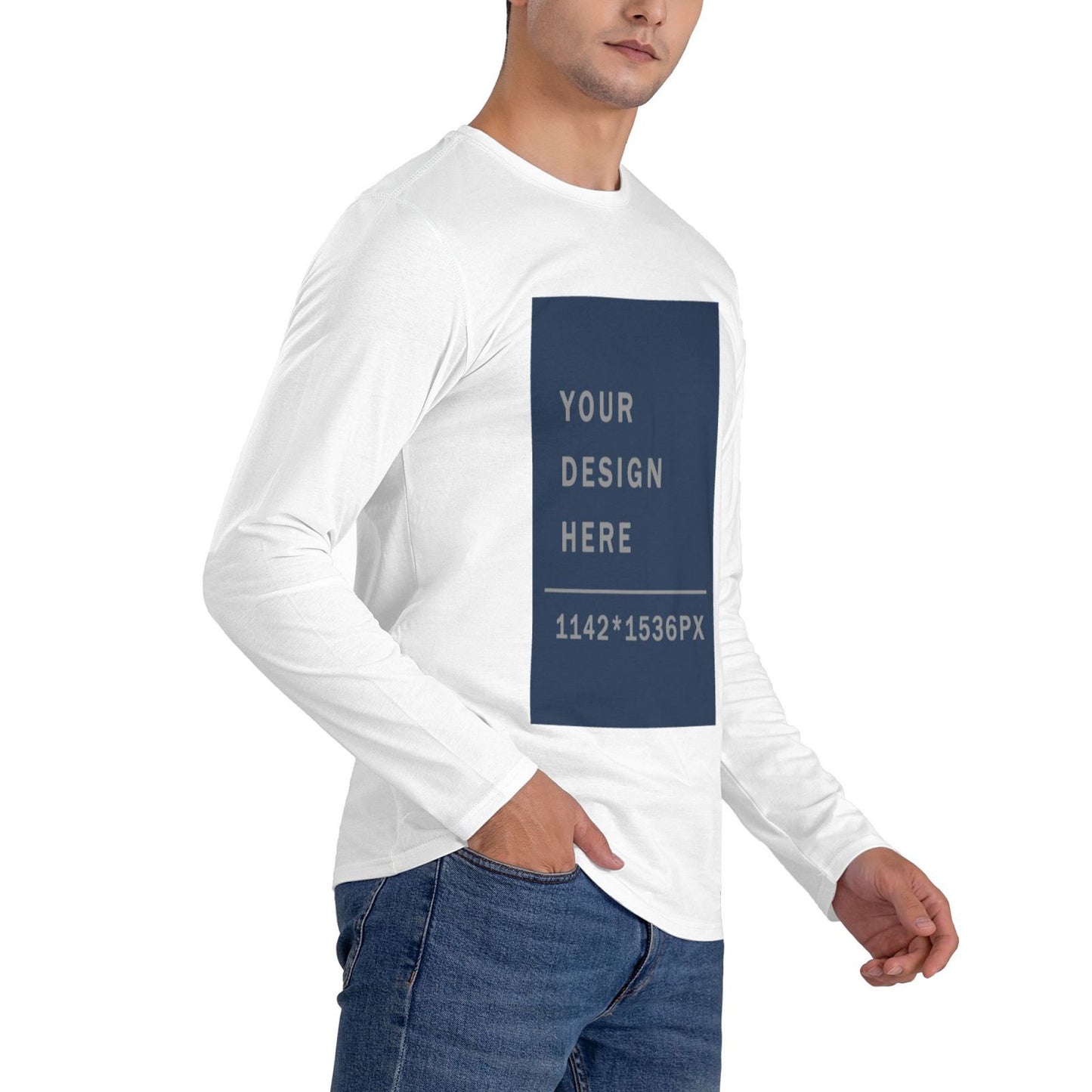 Custom Men's Crew Neck Long Sleeve T-shirt