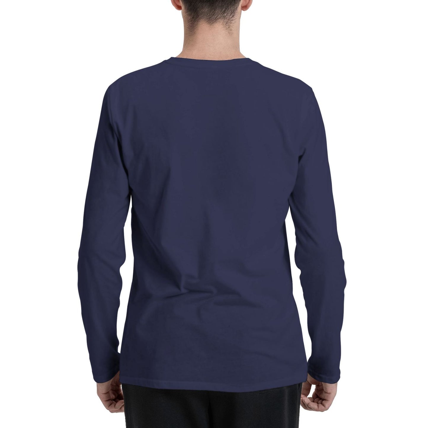 Custom  Men's Cotton Crew Neck Long-Sleeved T-Shirt (DTG)