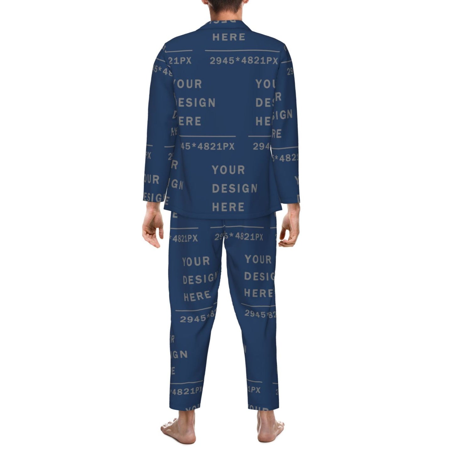 Custom  Men's Long-Sleeved Pajama Set (full printed)