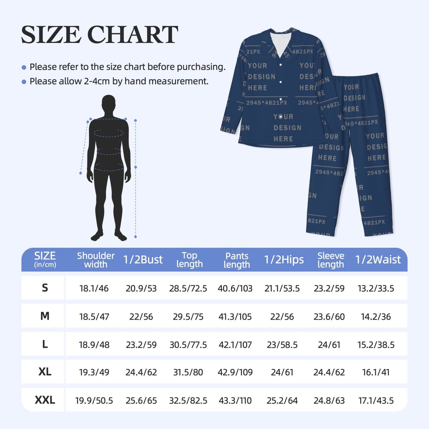 Custom  Men's Long-Sleeved Pajama Set (full printed)