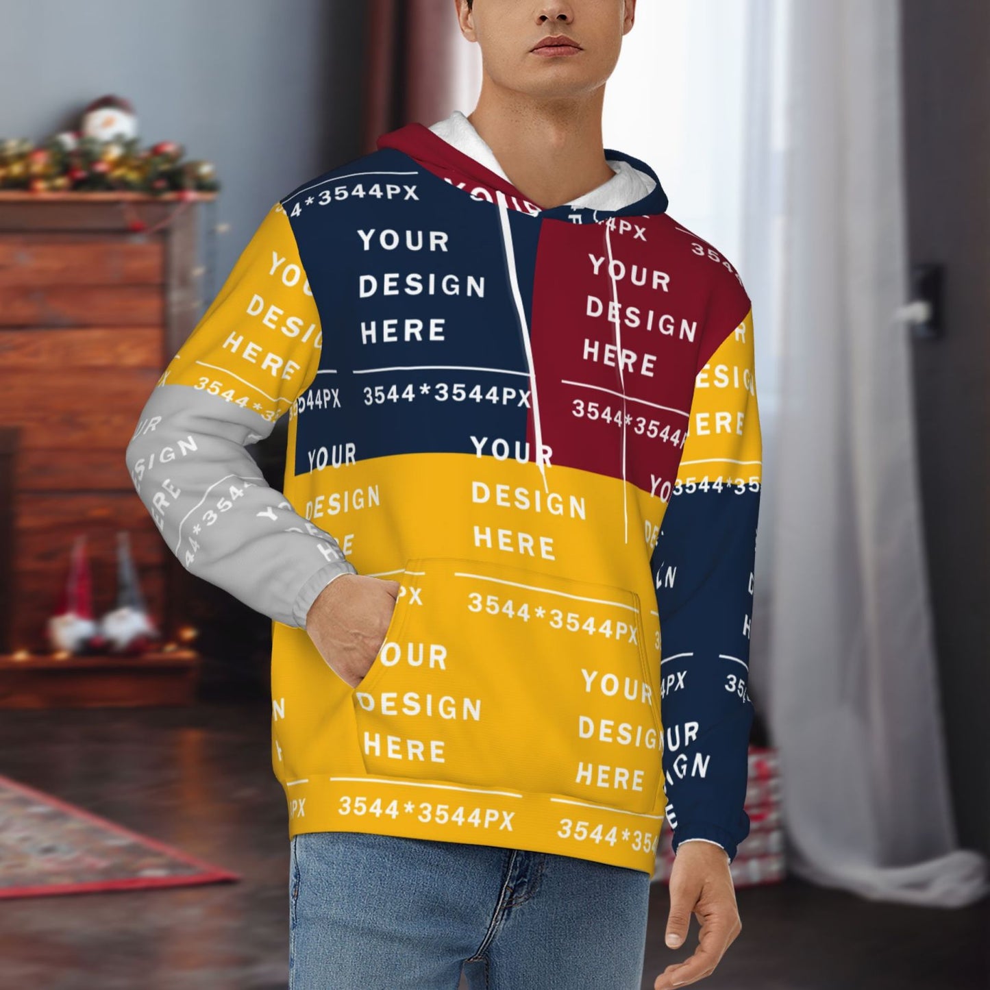 Custom  Men's Soft Fleece hoodie (Full printed)