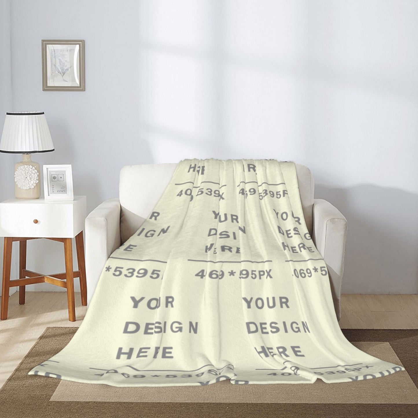 Custom 240g  Light and Soft Flannel Blanket(vertical styles)-POD