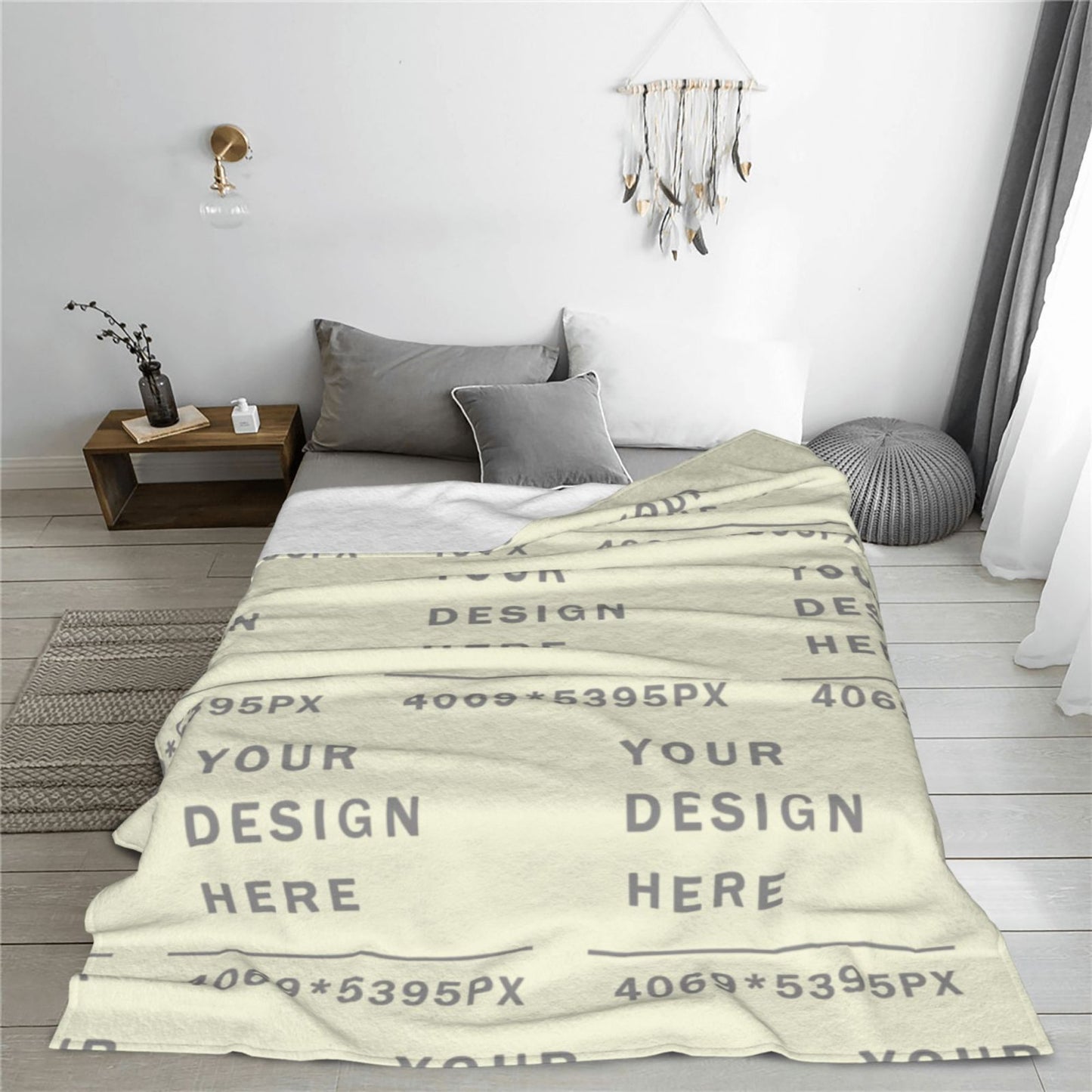 Custom 240g  Light and Soft Flannel Blanket(vertical styles)-POD