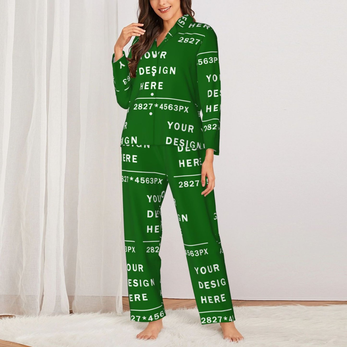 Custom  Women's Long-Sleeved Pajama Set