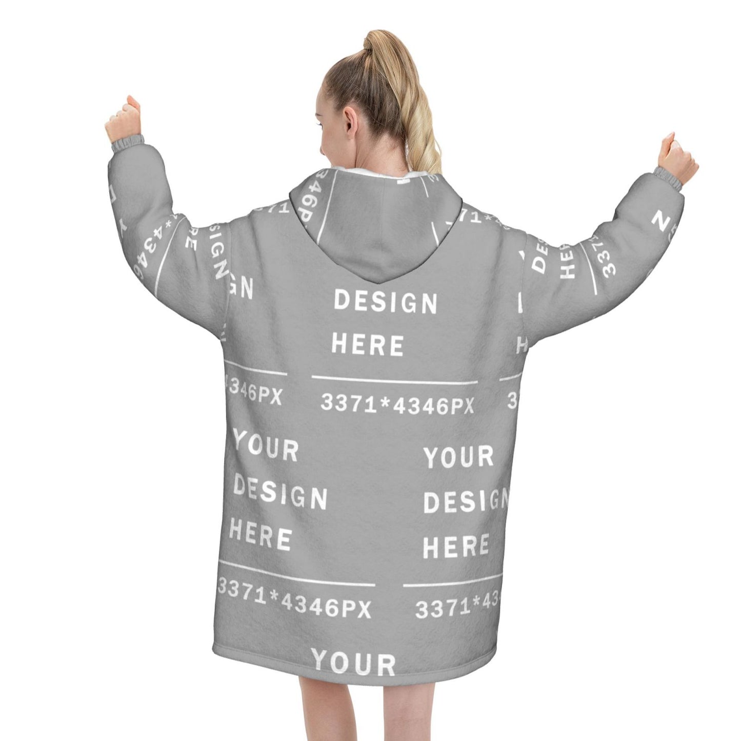 Custom flannel Blanket Hoodie (women)  -Full printed